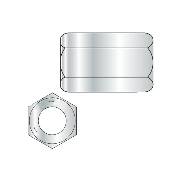 Newport Fasteners Coupling Nut, #10-24, Steel, Grade 5, Zinc Plated, 3/4 in Lg, 5/16 in Hex Wd, 1250 PK 541677 - main